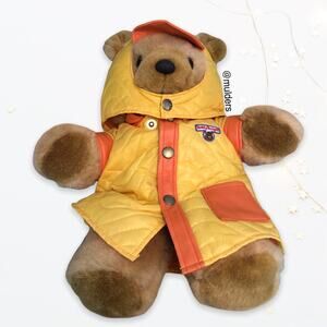 Vintage Teddy Ruxpin 1984, 1985 Yellow Outfit on Generic Brown Teddy Bear